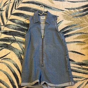 Show Me Your Mumu Denim Romper, size large